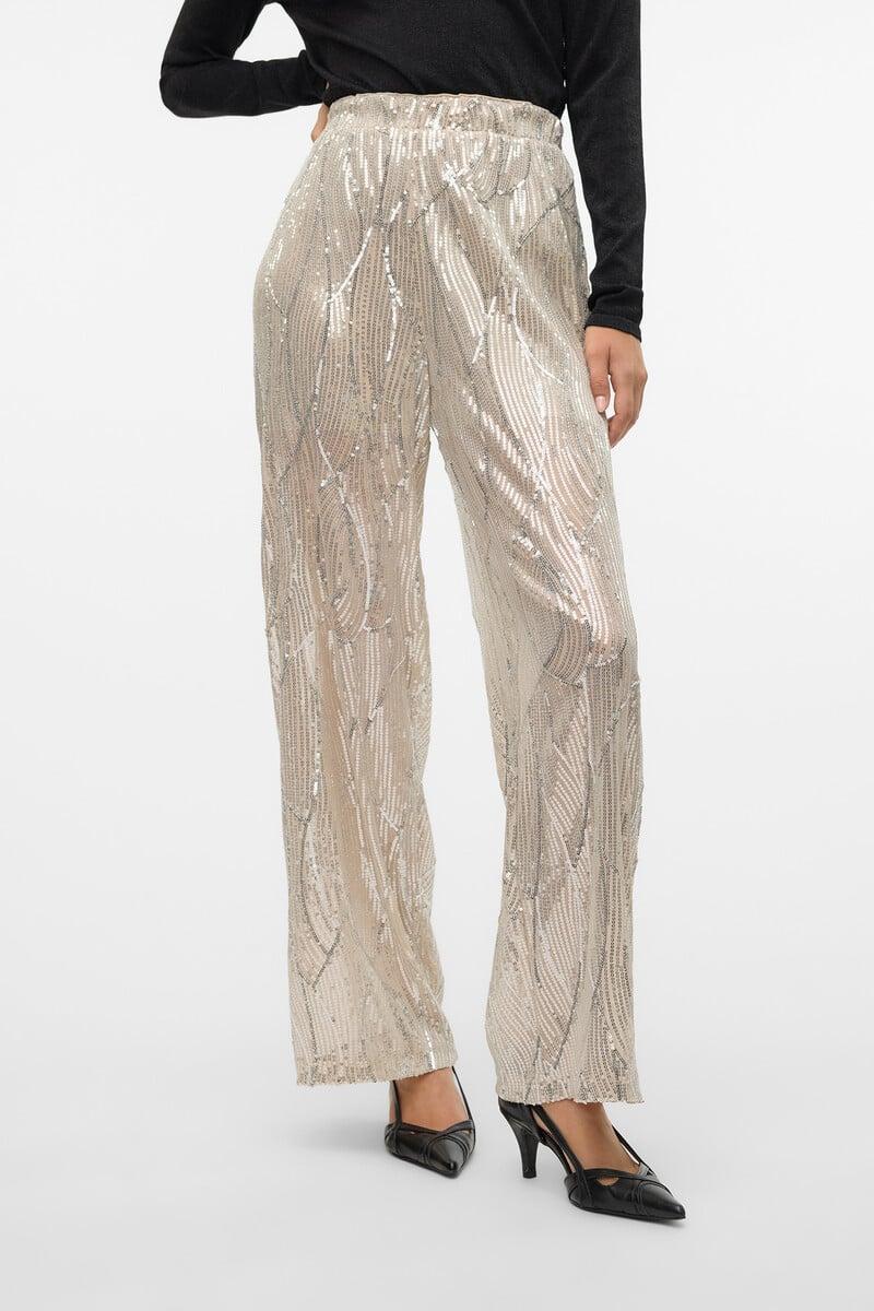 Cortefiel Pantalón Recto Lentejuelas