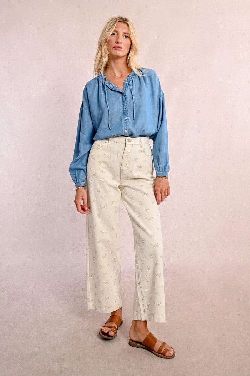 Cortefiel Pantalón Tobillero Estampado Flores