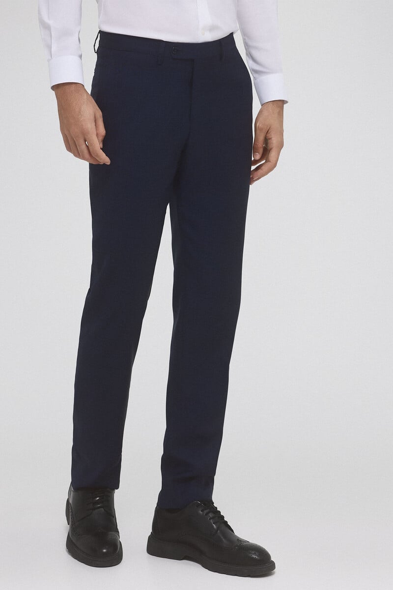 Cortefiel Pantalón Traje Cuadro Slim