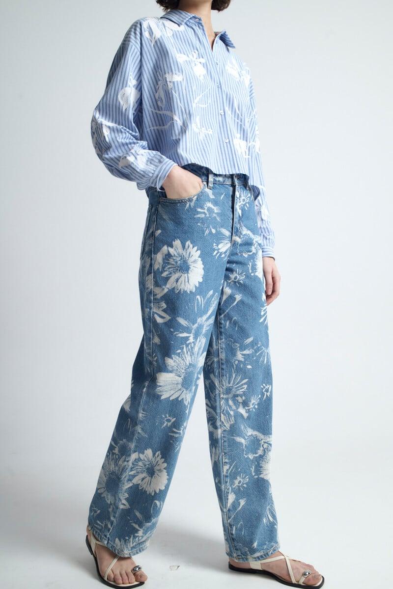 Cortefiel Pantalón Vaquero Estampado