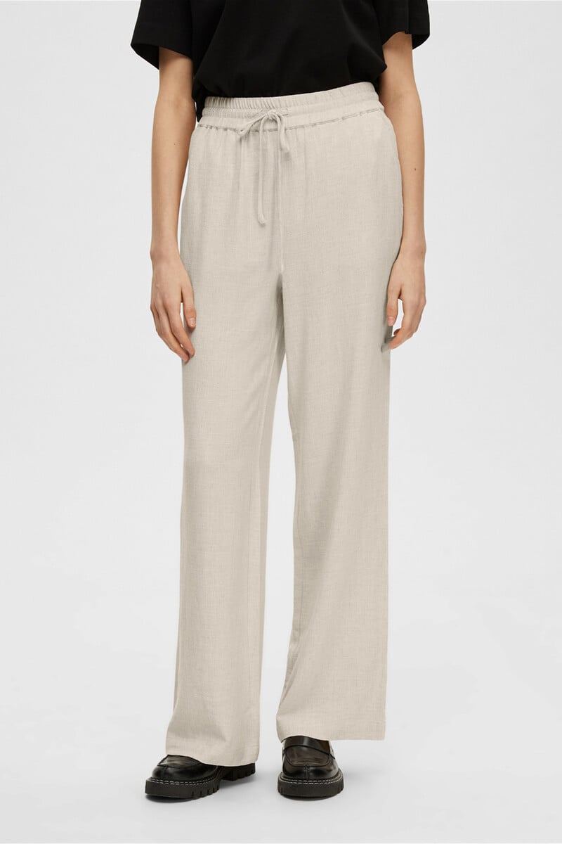 Cortefiel Pantalones De Lino Regular Fit