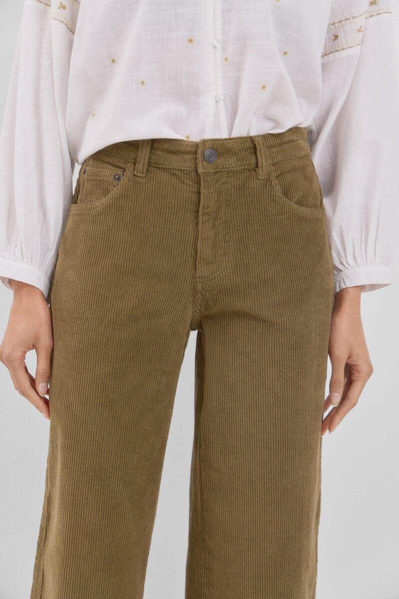 Cortefiel Pantalones Palazzo Pana