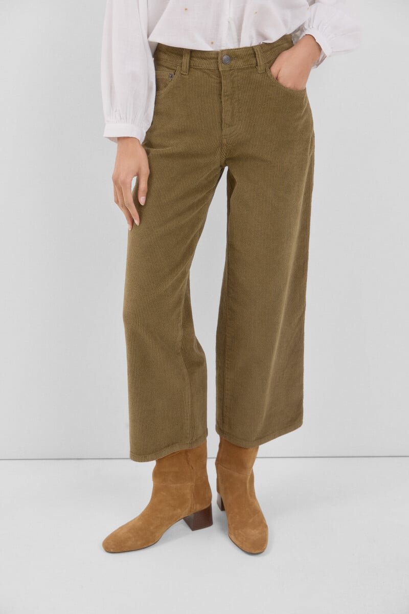 Cortefiel Pantalones Palazzo Pana