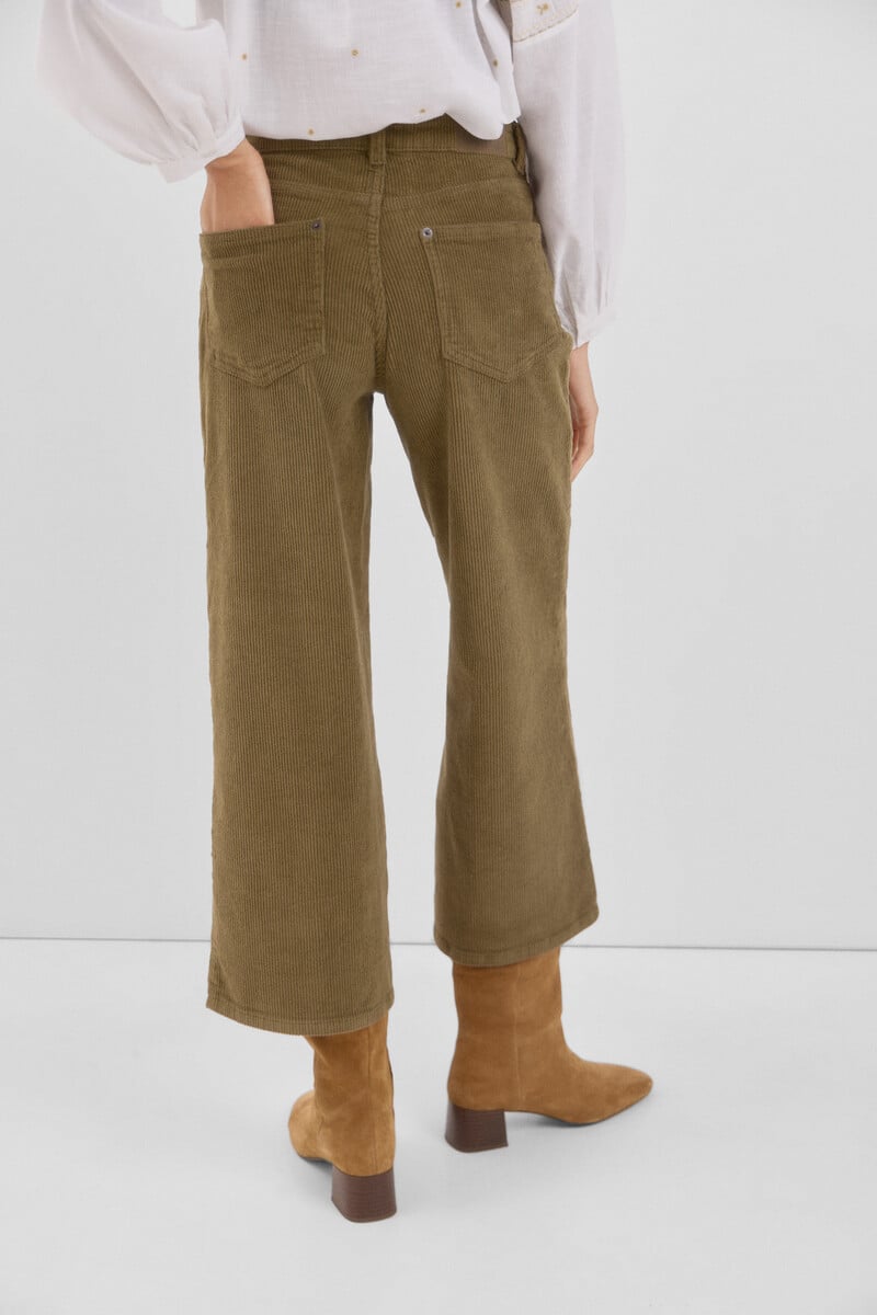 Cortefiel Pantalones Palazzo Pana