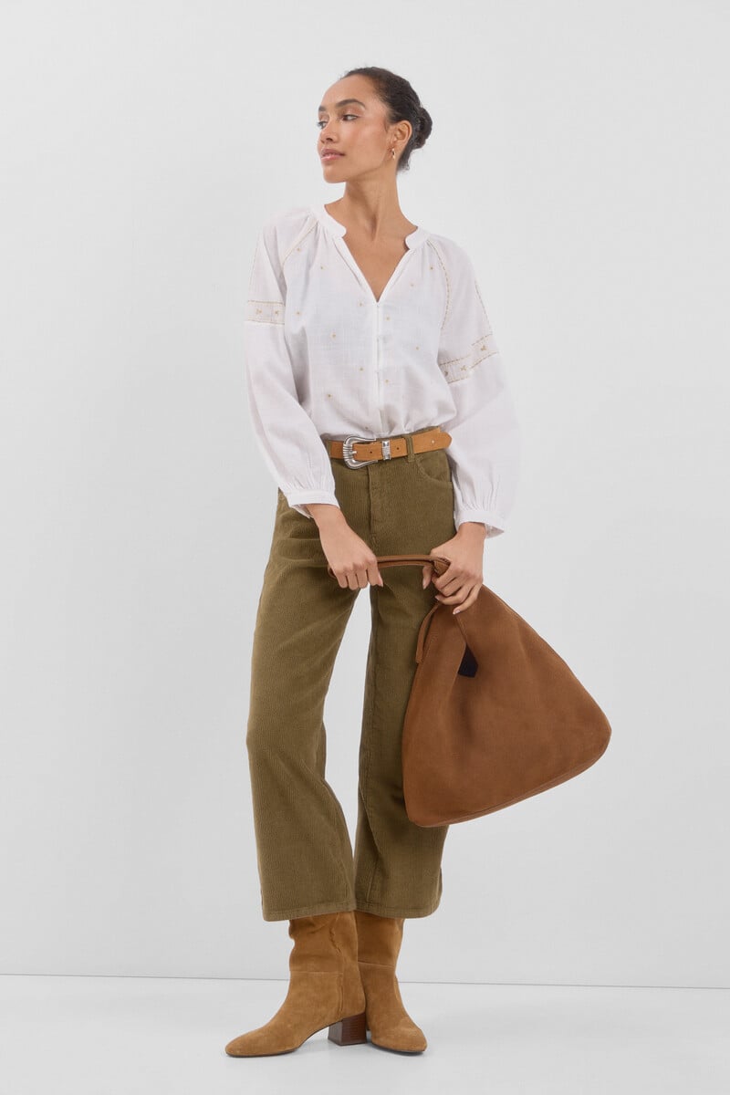 Cortefiel Pantalones palazzo pana