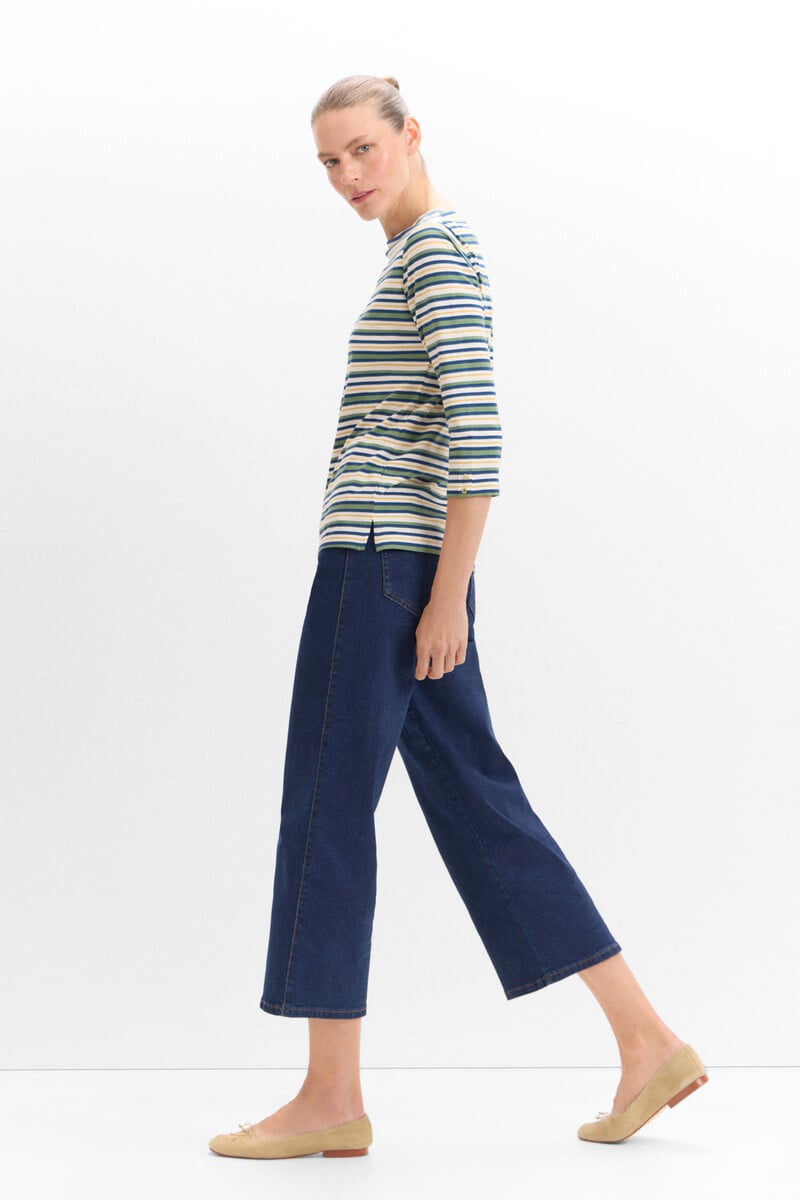 Cortefiel Pantalones Vaqueros Palazzo Crop