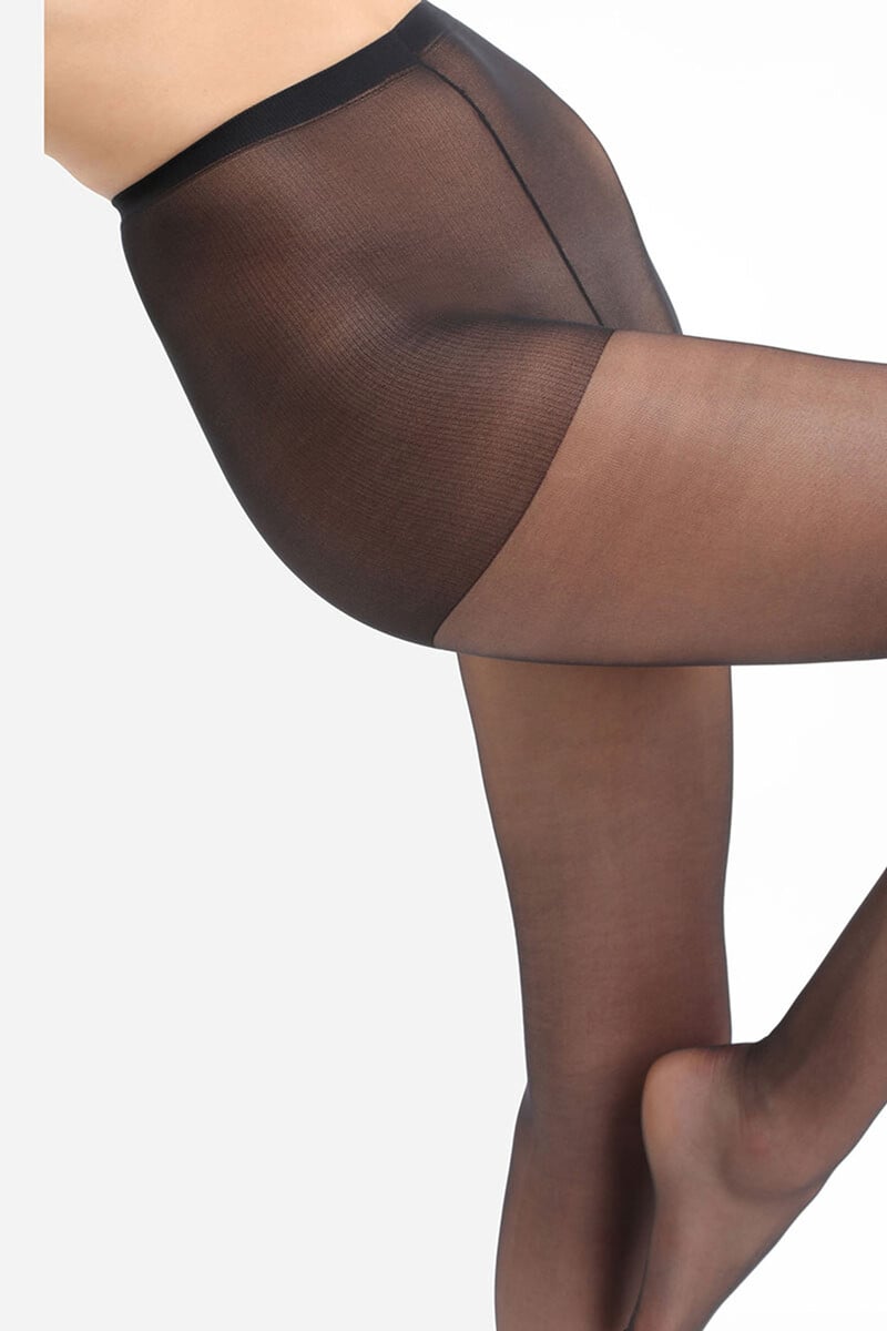 Cortefiel Panty Con Acabado Satinado Negro 15 DEN