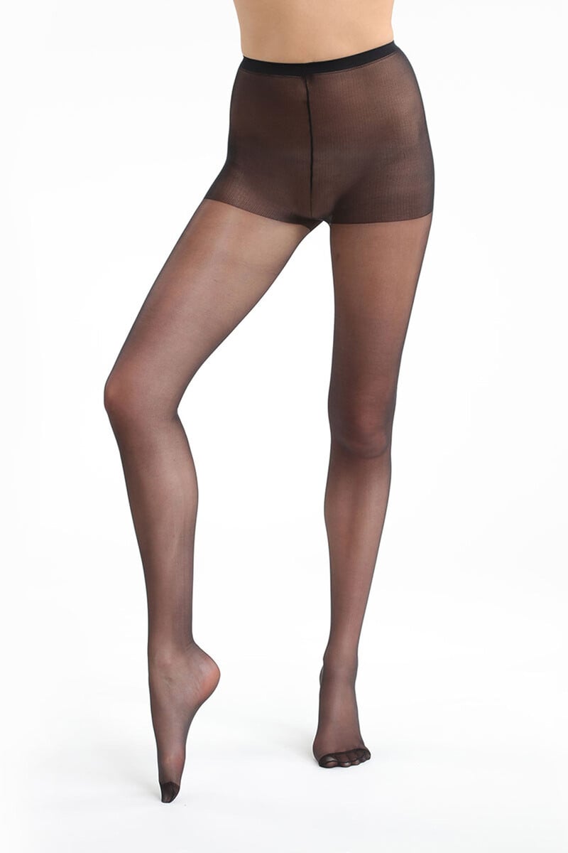 Cortefiel Panty con acabado satinado negro 15 DEN