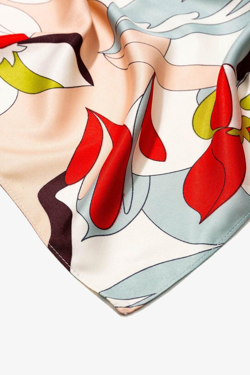 Cortefiel Pañuelo Satinado Estampado Gráfico