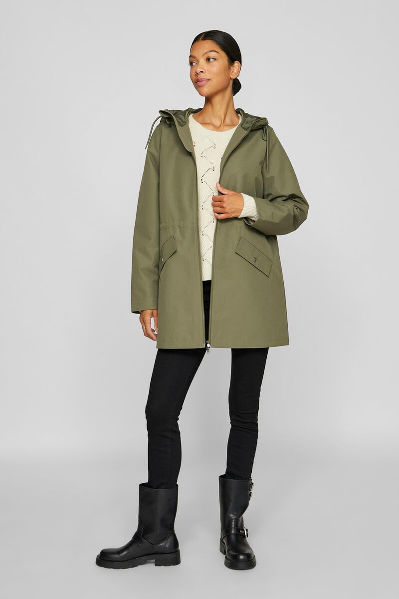 Cortefiel Parka 3/4 Con Capucha