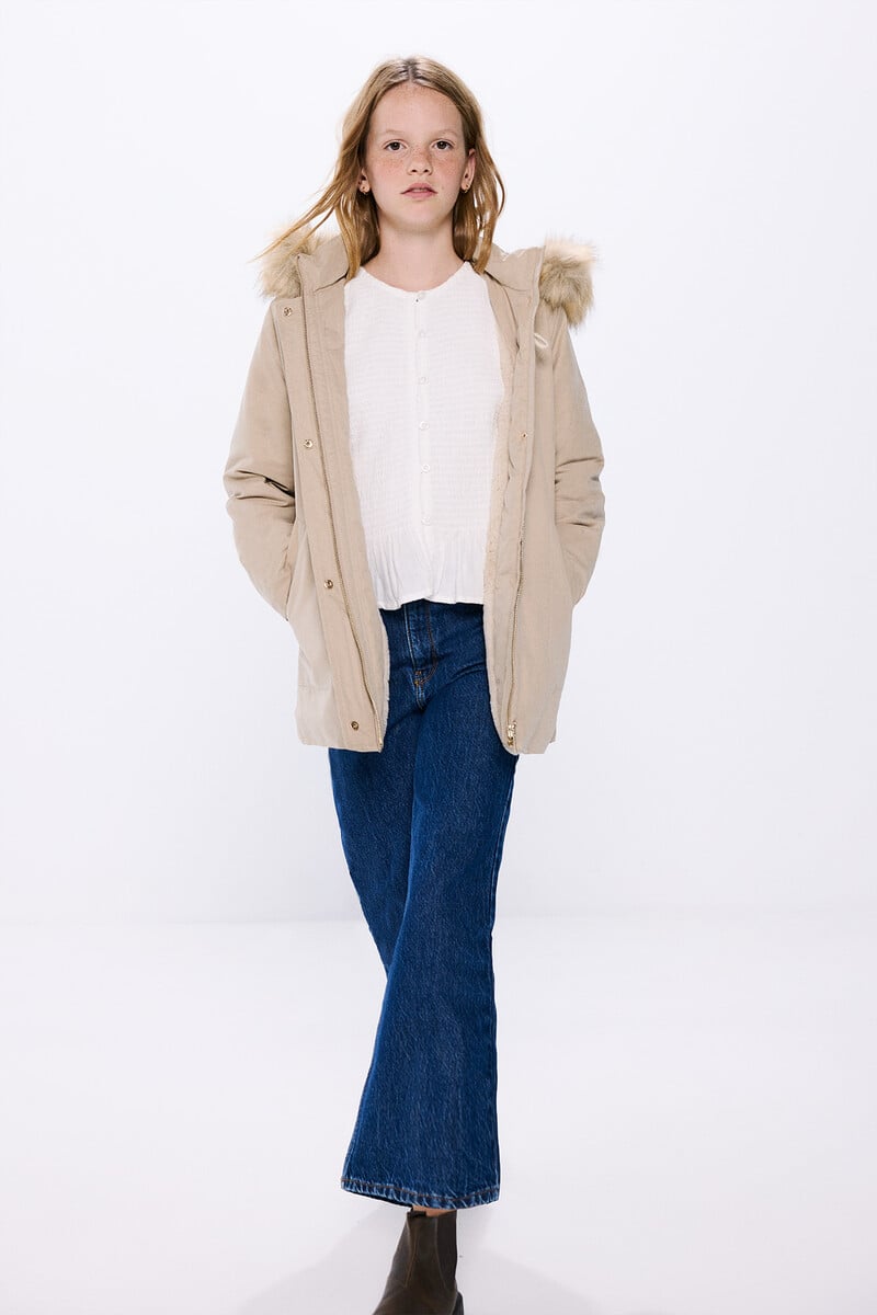 Cortefiel Parka Broche Niña