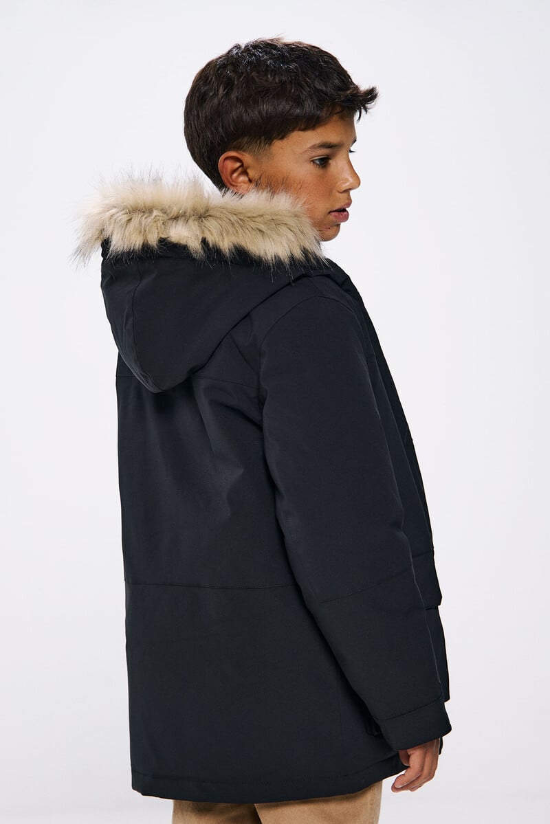 Cortefiel Parka Capucha Con Pelo Niño