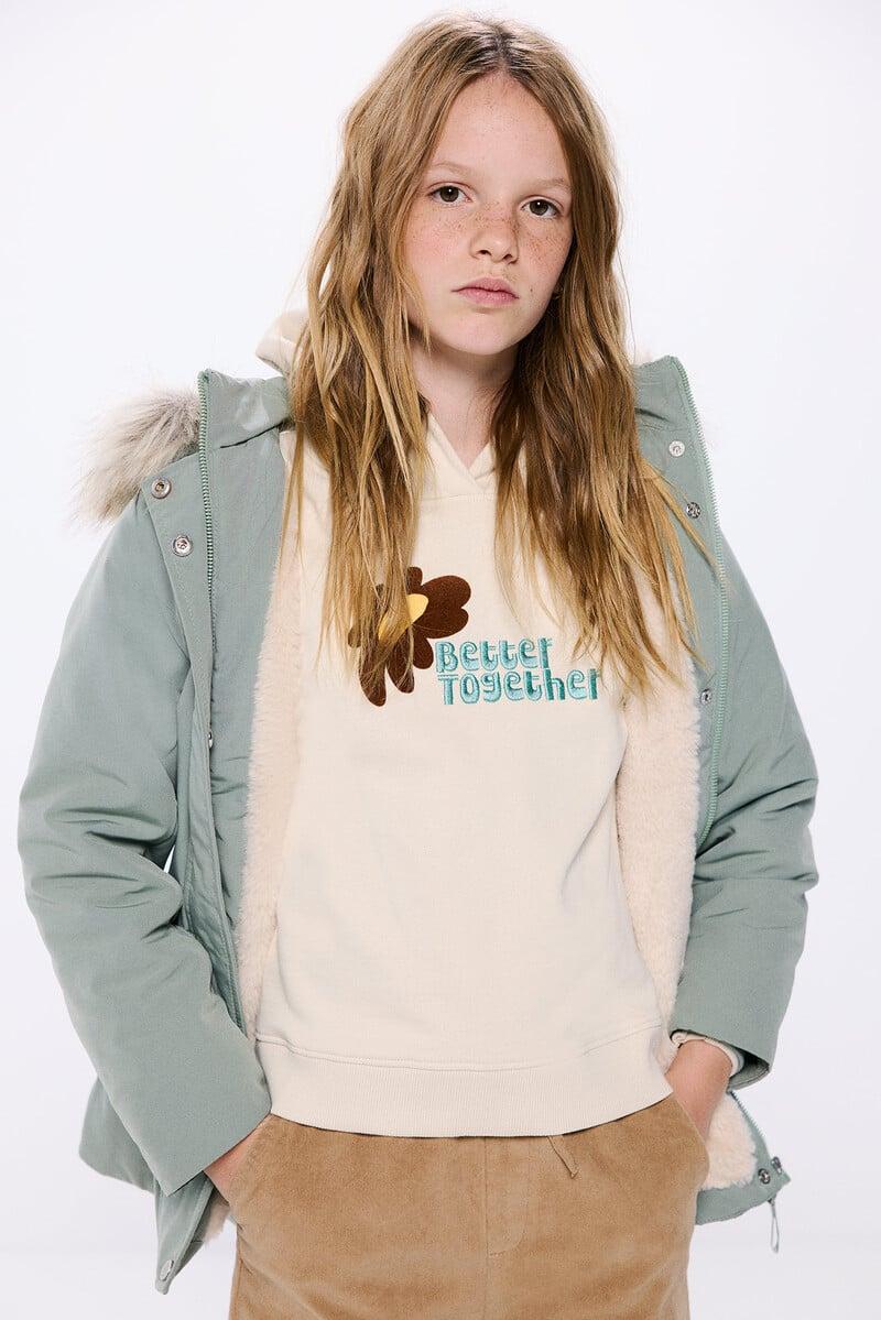 Cortefiel Parka Capucha Pelo Niña