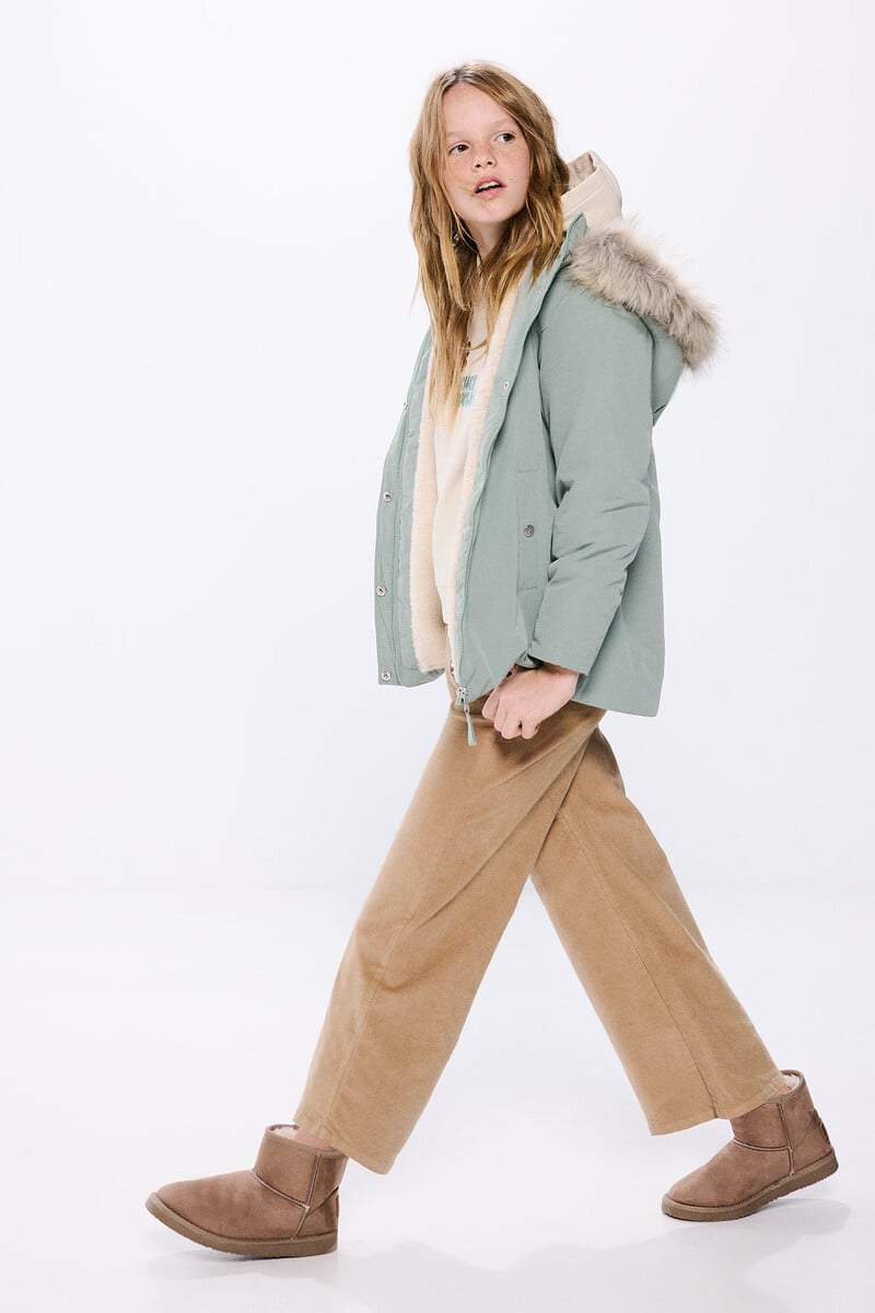 Cortefiel Parka capucha pelo niña