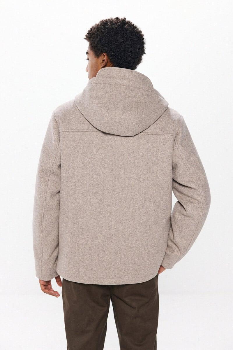 Cortefiel Parka Corta Efecto Lana