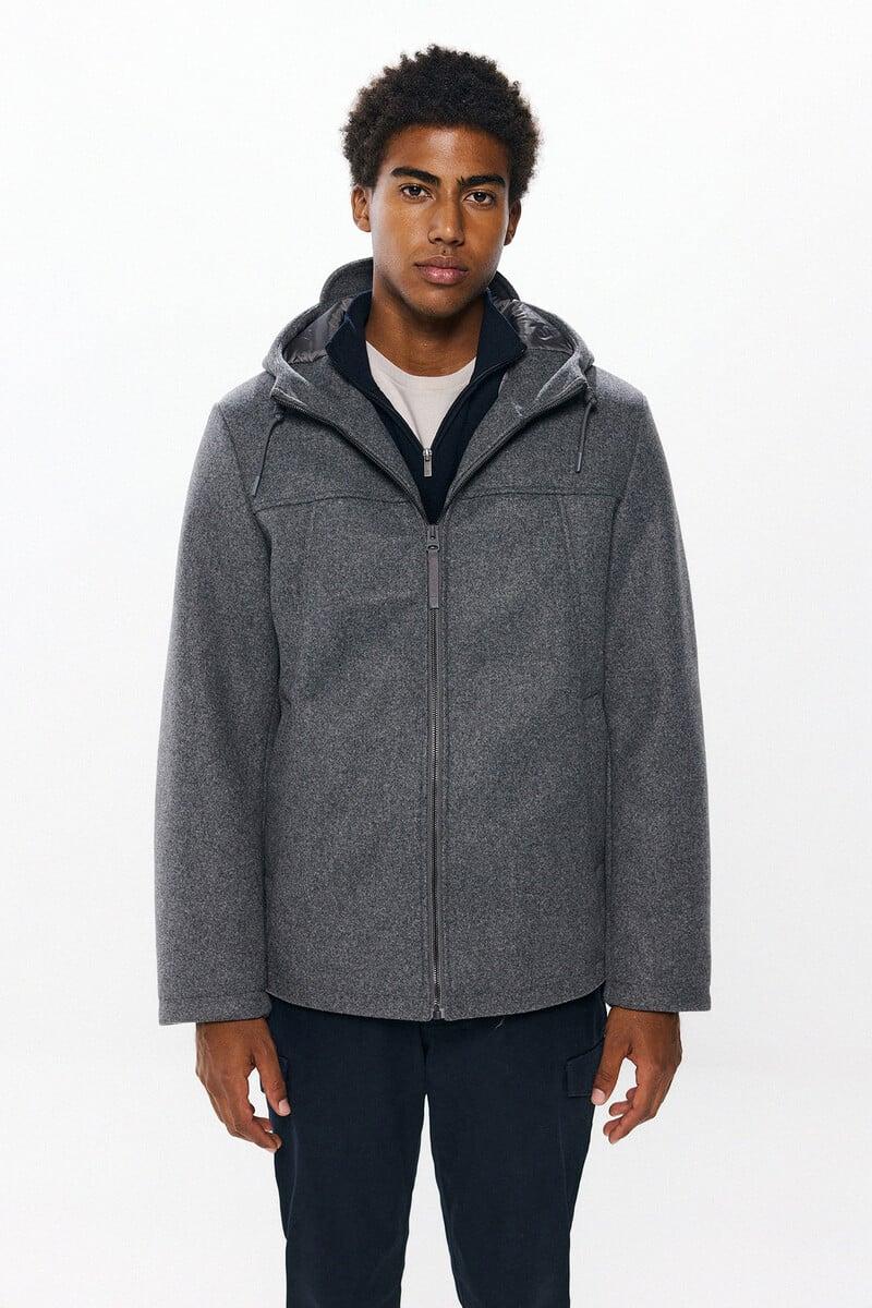 Cortefiel Parka corta efecto lana