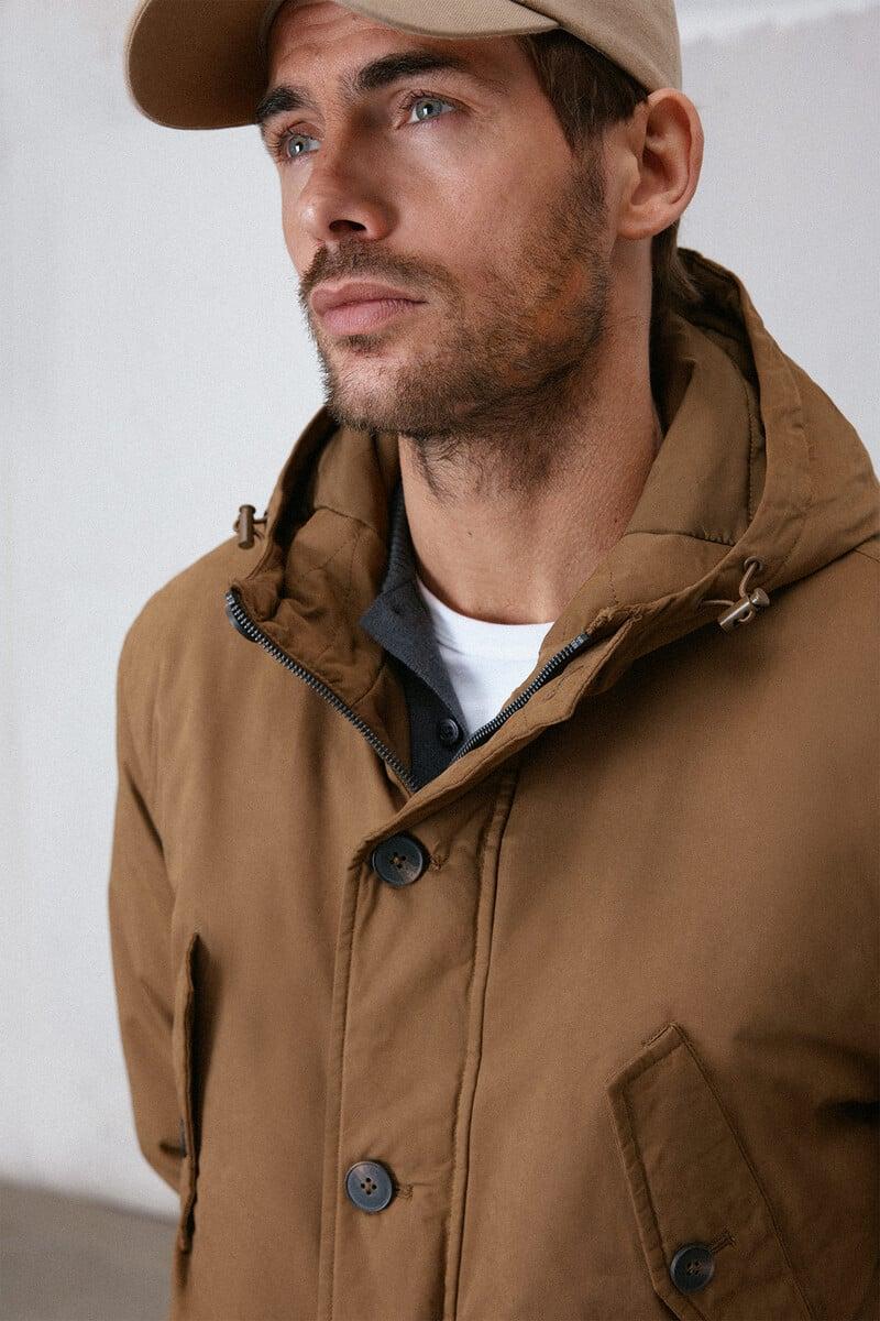 Cortefiel Parka Impermeable Capucha