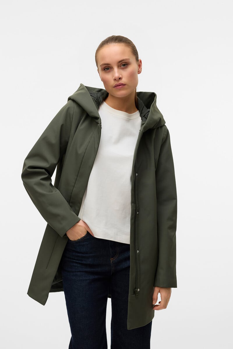 Cortefiel Parka Resistente Al Agua Con Capucha