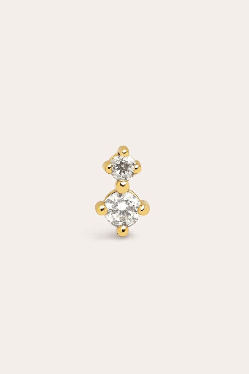 Cortefiel Pendiente Suelto Petite Plata Baño Oro