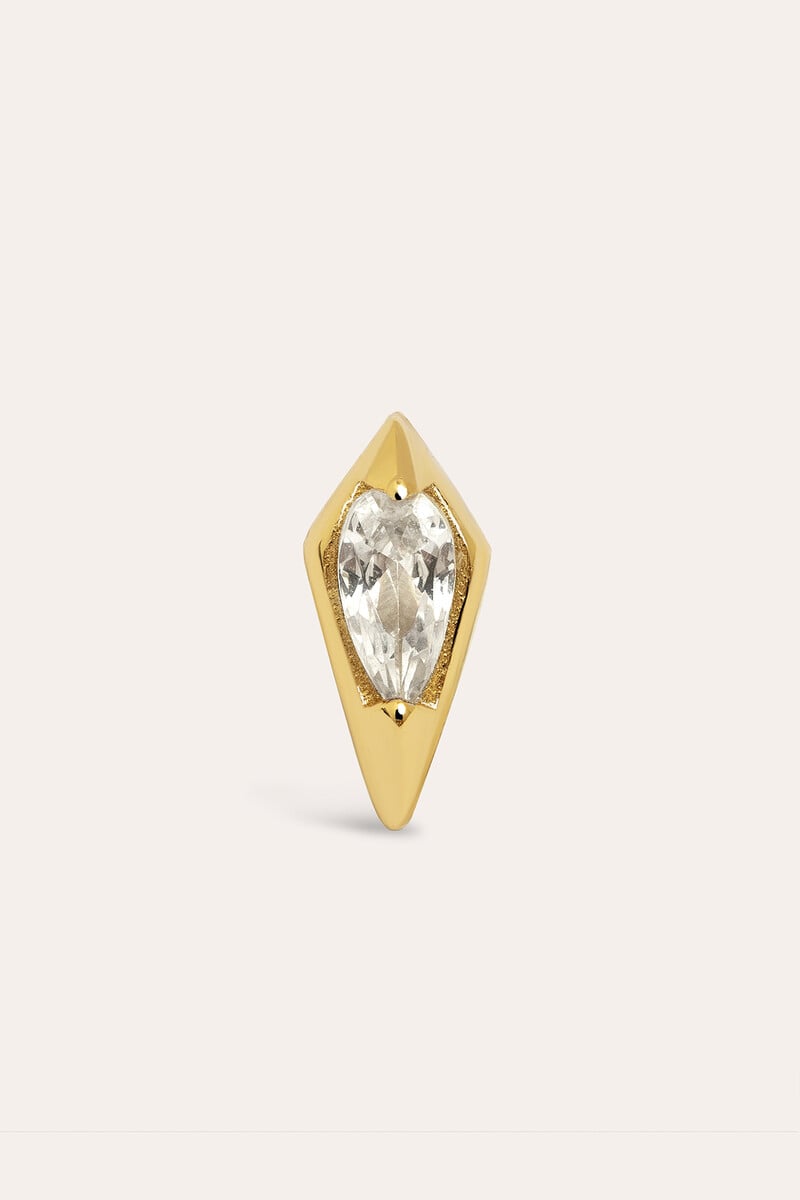 Cortefiel Pendiente Suelto Sleek Plata Baño Oro