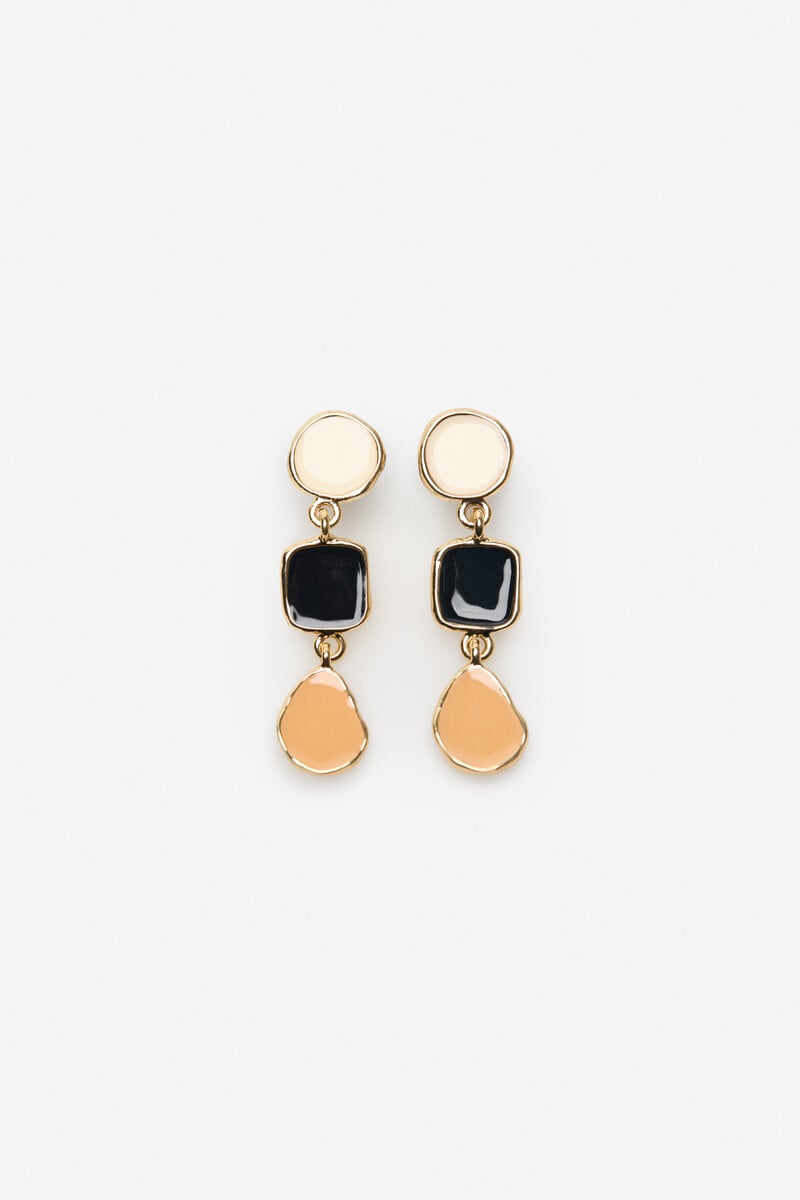 Cortefiel Pendientes esmalte triple
