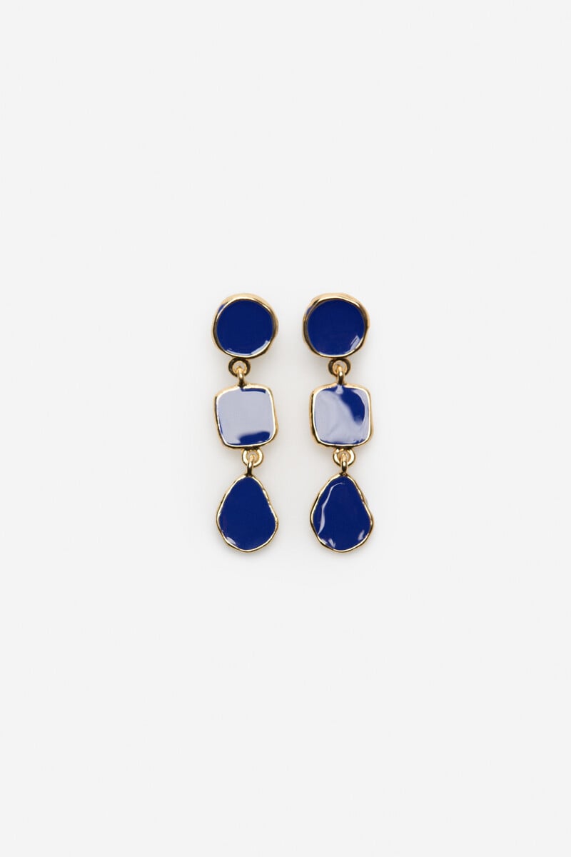 Cortefiel Pendientes esmalte triple