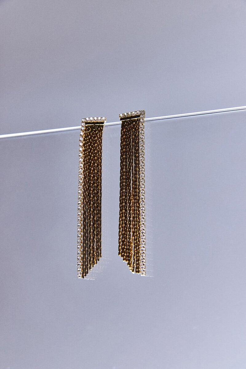 Cortefiel Pendientes largos metalizados
