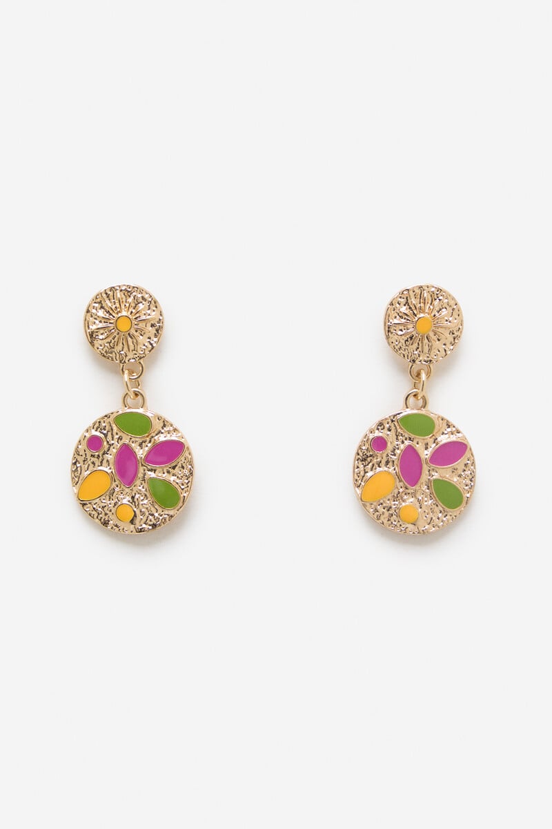 Cortefiel Pendientes metálicos piedras