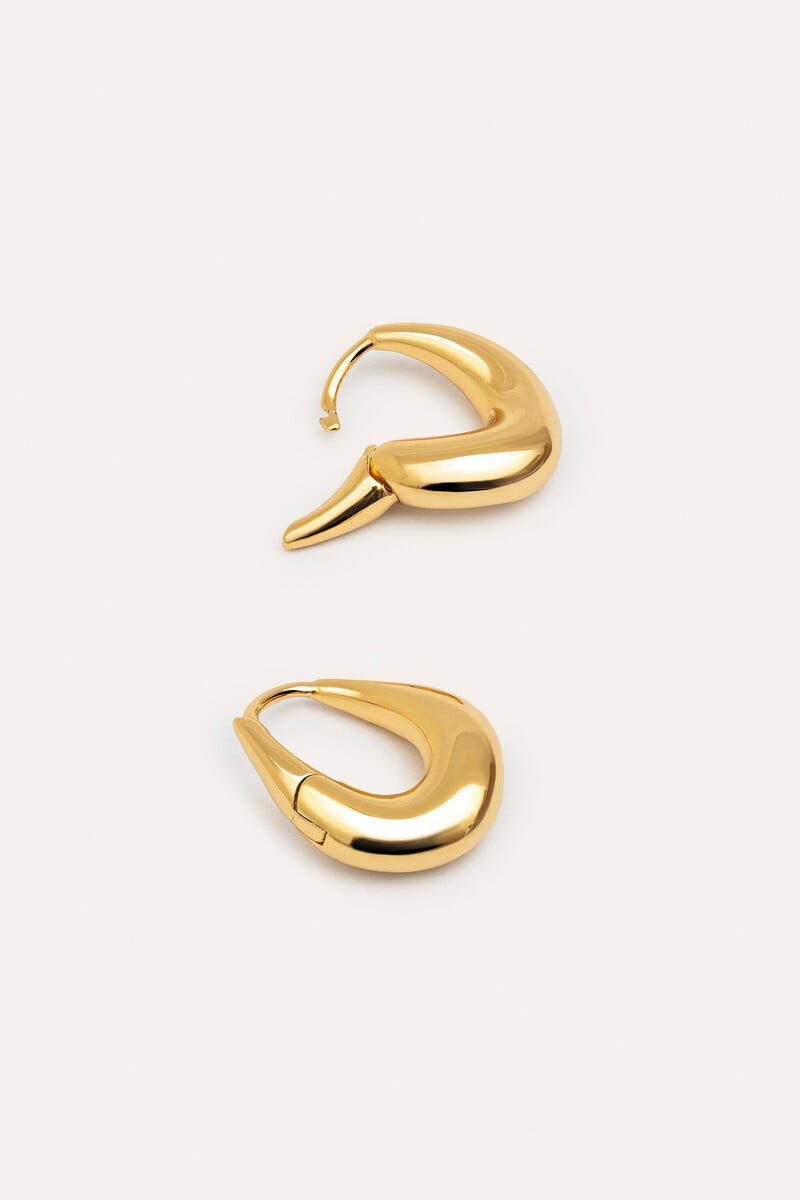 Cortefiel Pendientes Organicos Twist Baño Oro