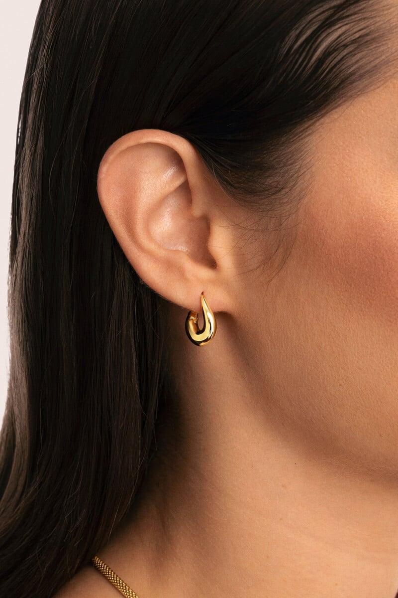 Cortefiel Pendientes Organicos Twist Baño Oro