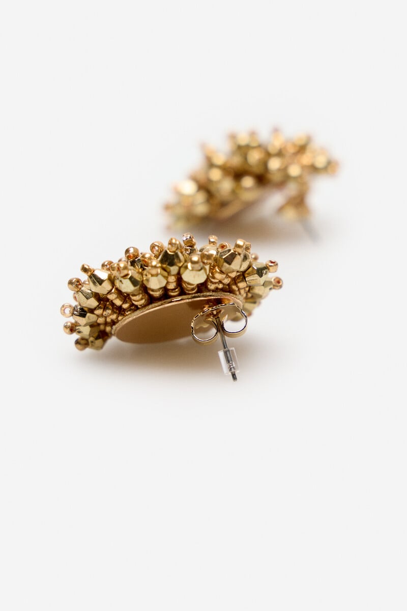 Cortefiel Pendientes Pompón Abalorios