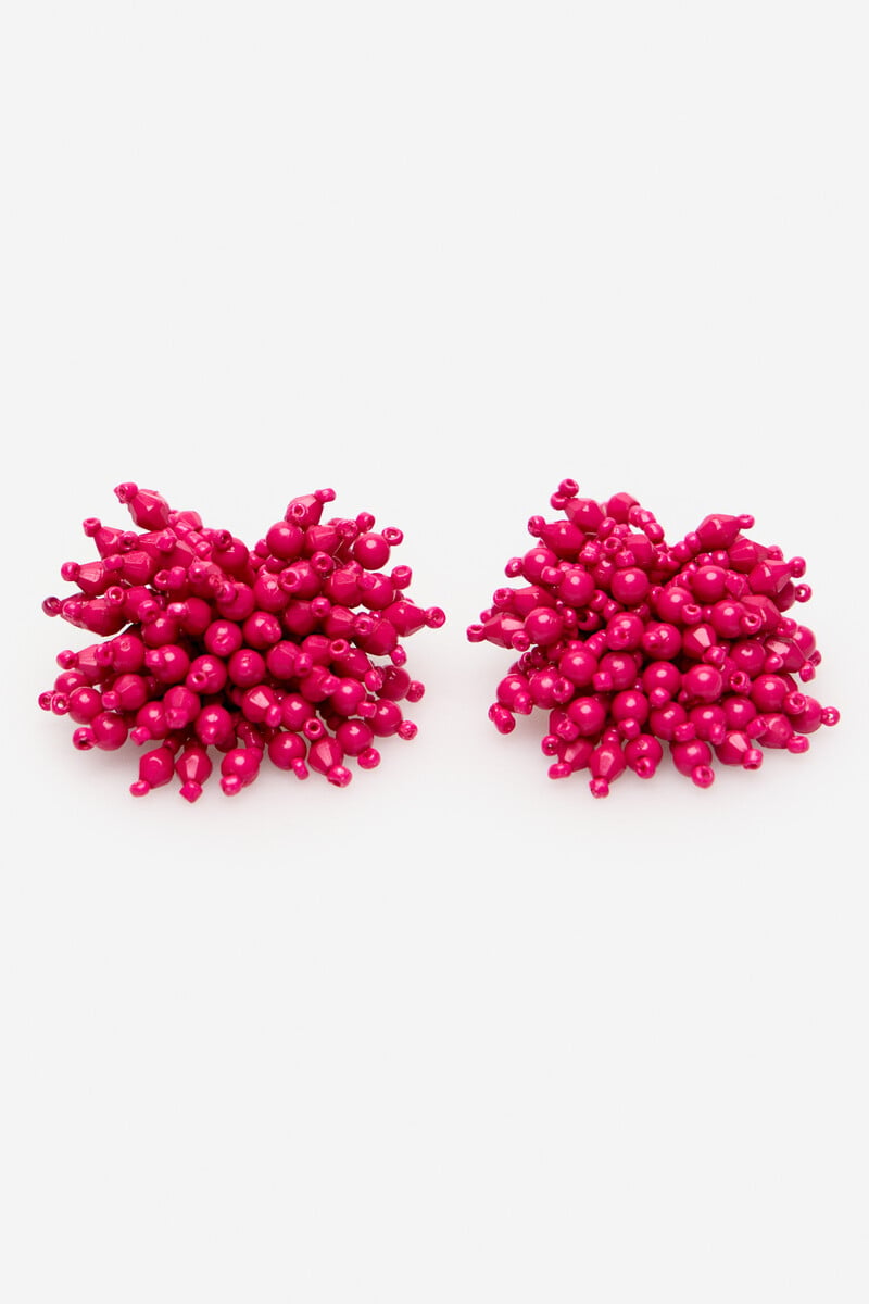 Cortefiel Pendientes pompón abalorios