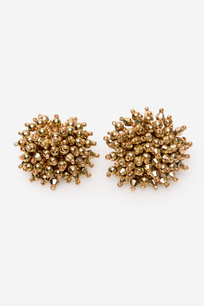 Cortefiel Pendientes pompón abalorios