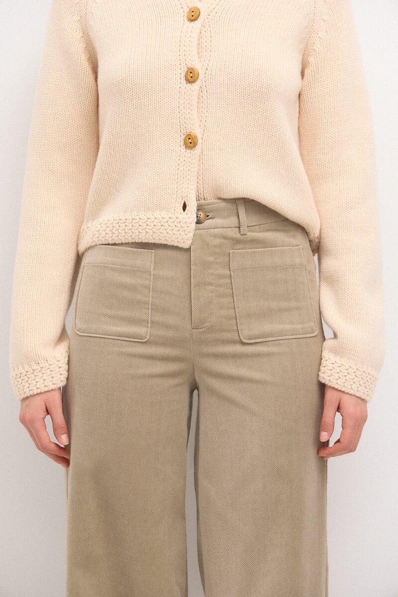 Cortefiel Pepita. Pantalón Recto De Terciopelo