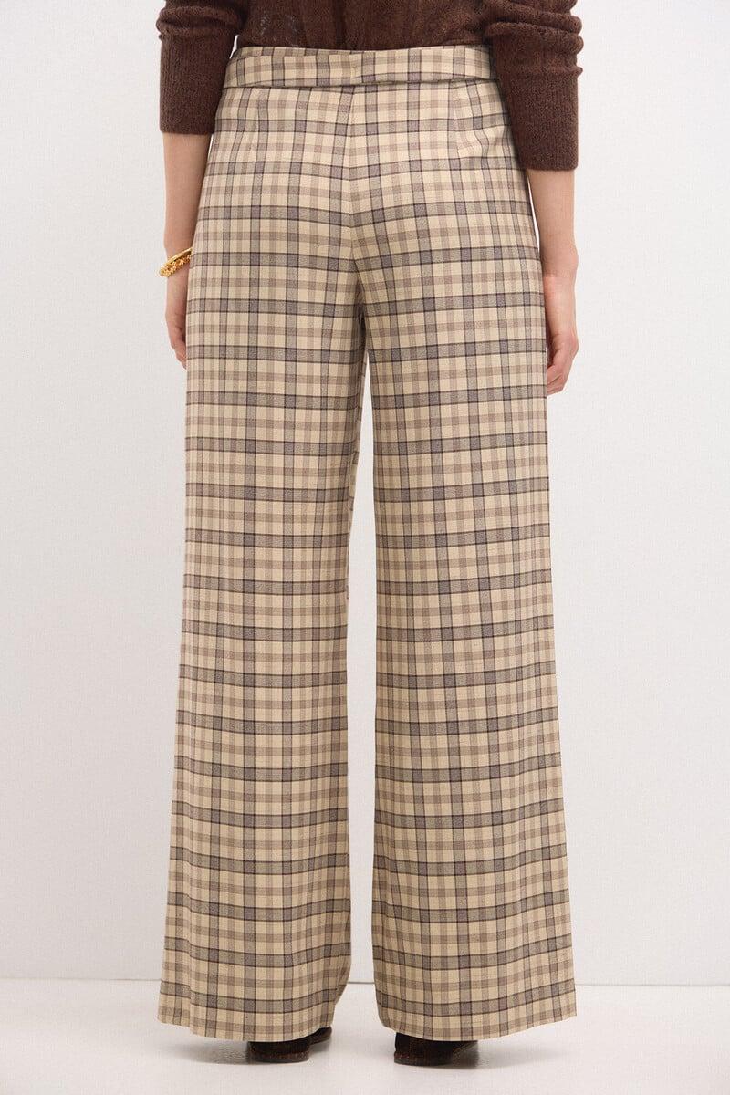 Cortefiel Perla. Pantalón Amplio De Cuadros
