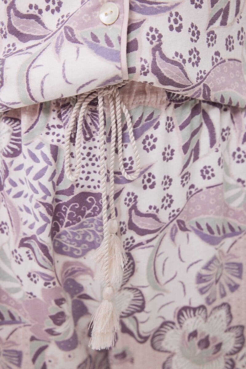 Cortefiel Pijama Camisero 100% Algodón Flores