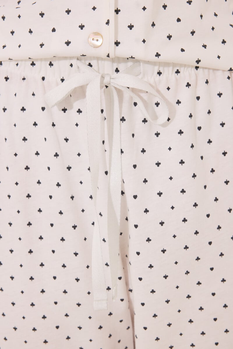 Cortefiel Pijama Camisero Algodón Topos Snoopy