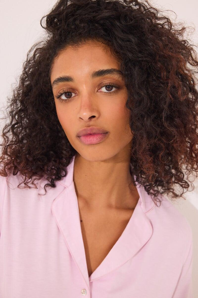 Cortefiel Pijama Camisero Capri Viscosa Rosa