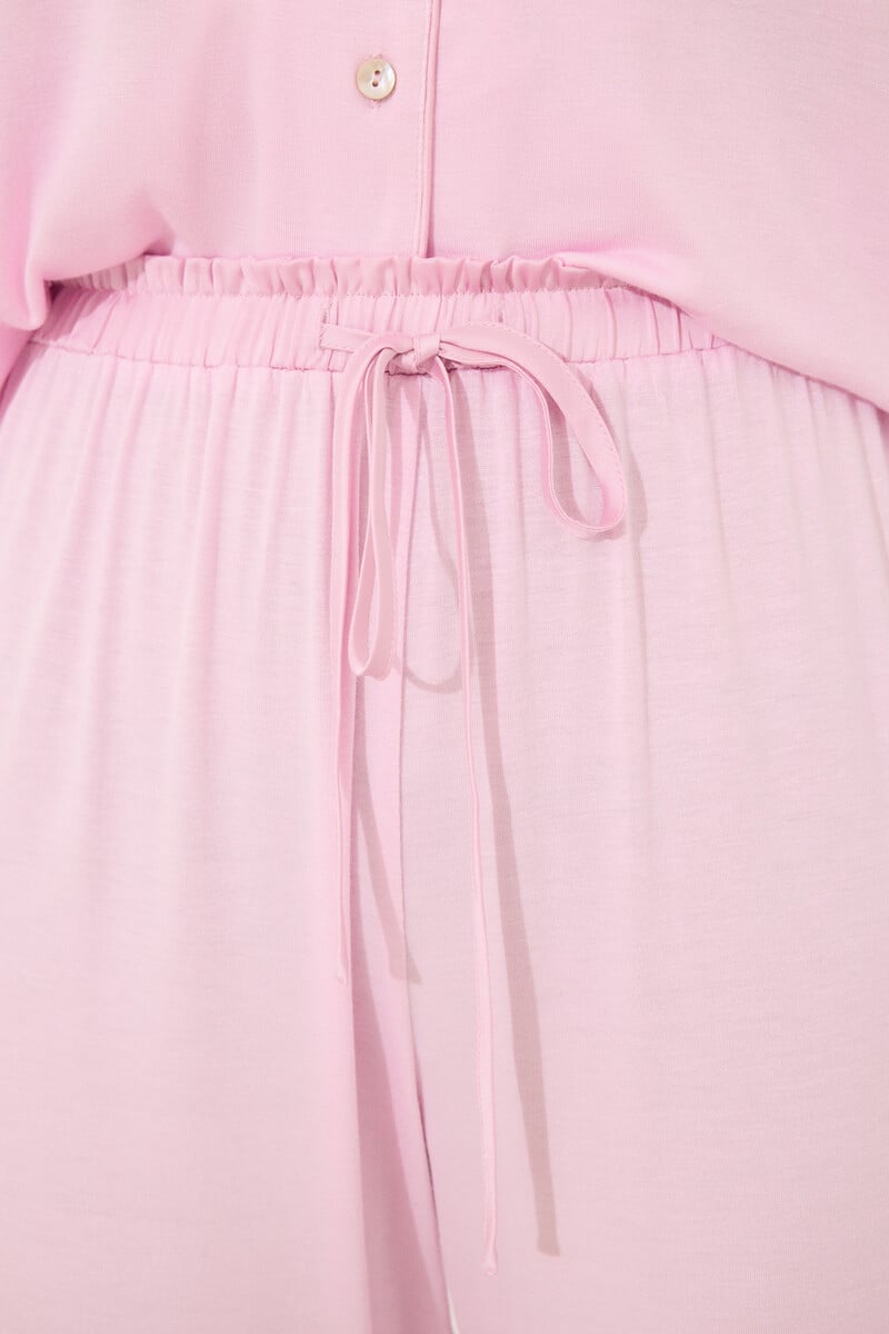 Cortefiel Pijama Camisero Capri Viscosa Rosa