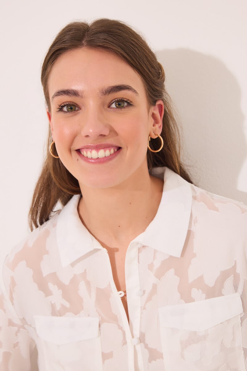 Cortefiel Pijama Camisero Largo Satén Blanco