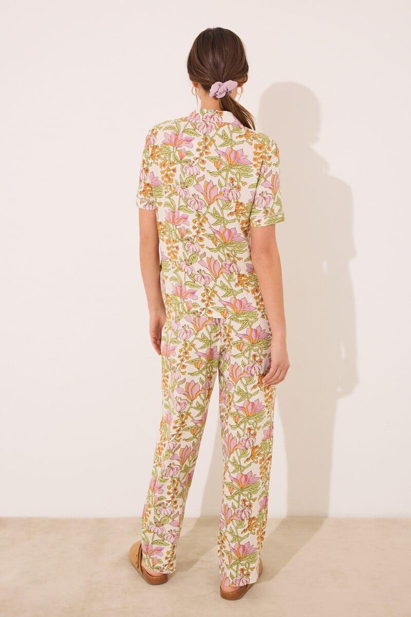 Cortefiel Pijama Camisero Viscosa Estampado Flores