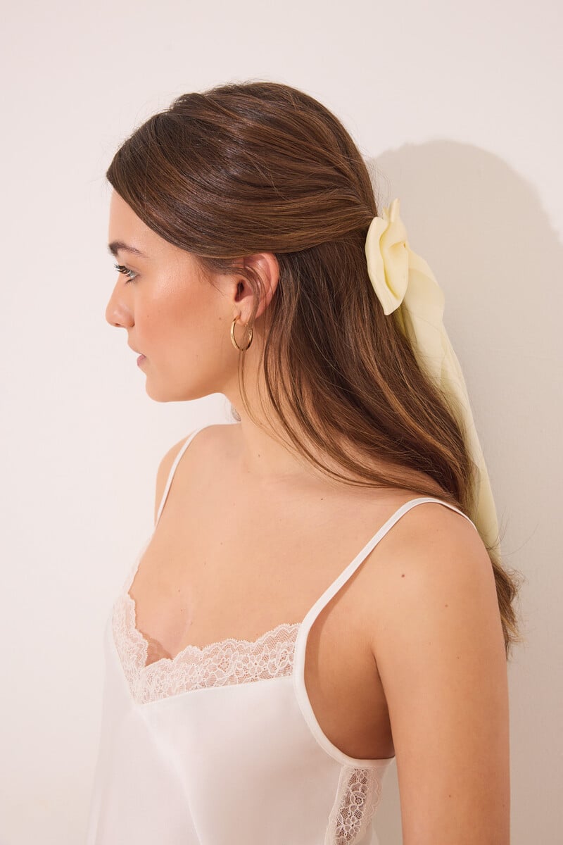 Cortefiel Pijama Corto Satén Blanco