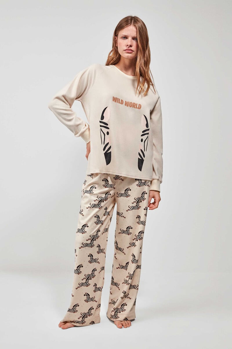 Cortefiel Pijama estampado micropolar