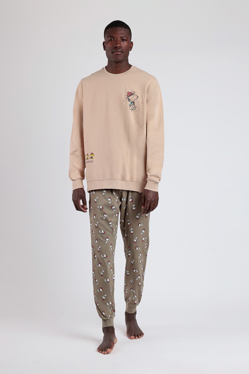 Cortefiel Pijama Hombre Felpa Beagle Scouts Snoopy