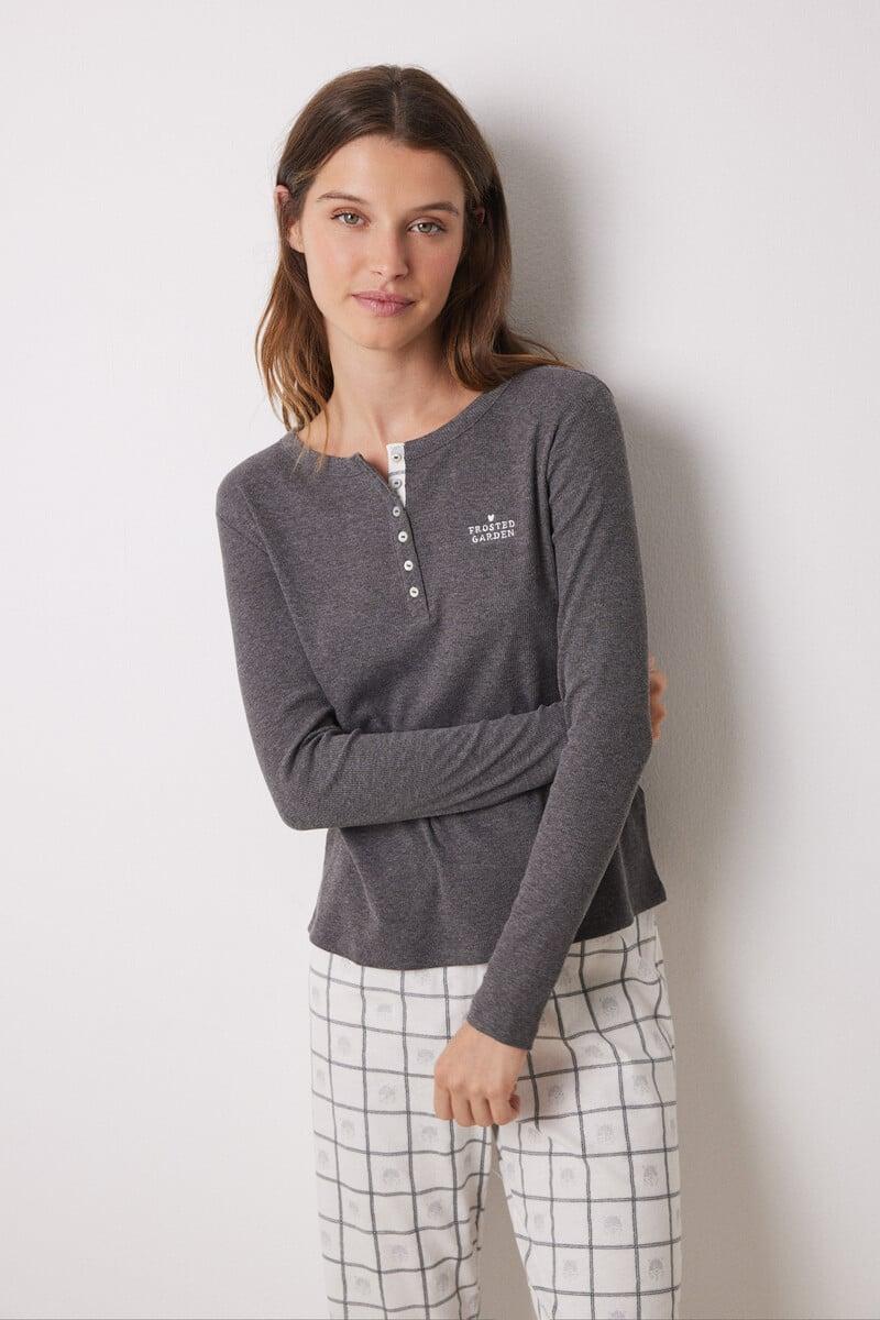 Cortefiel Pijama largo cuadros lurex