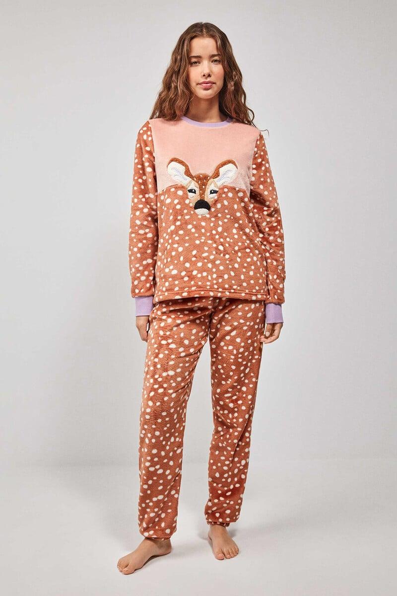 Cortefiel Pijama Largo Estampado Animal Print