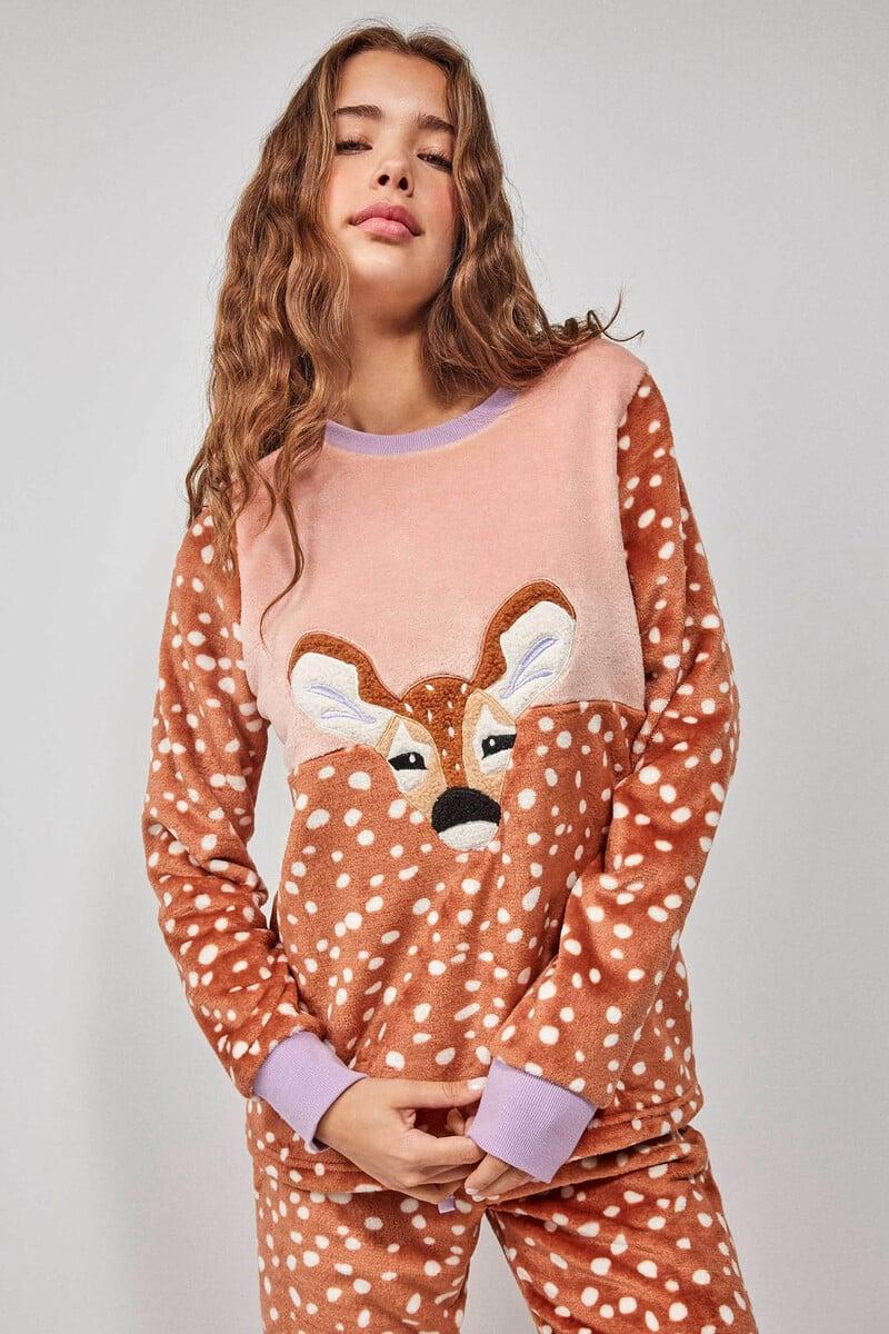 Cortefiel Pijama Largo Estampado Animal Print