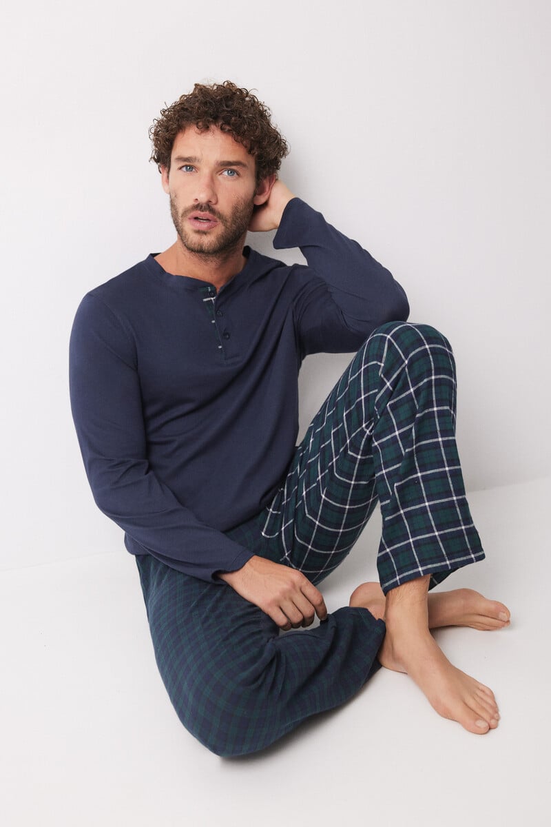 Cortefiel Pijama largo hombre 100% algodón cuadros
