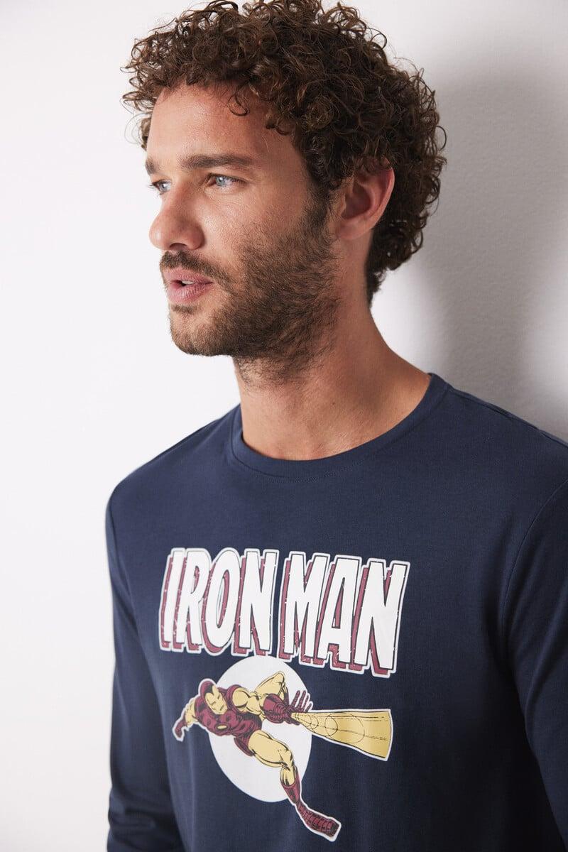 Cortefiel Pijama Largo Hombre 100% Algodón "Iron Man"