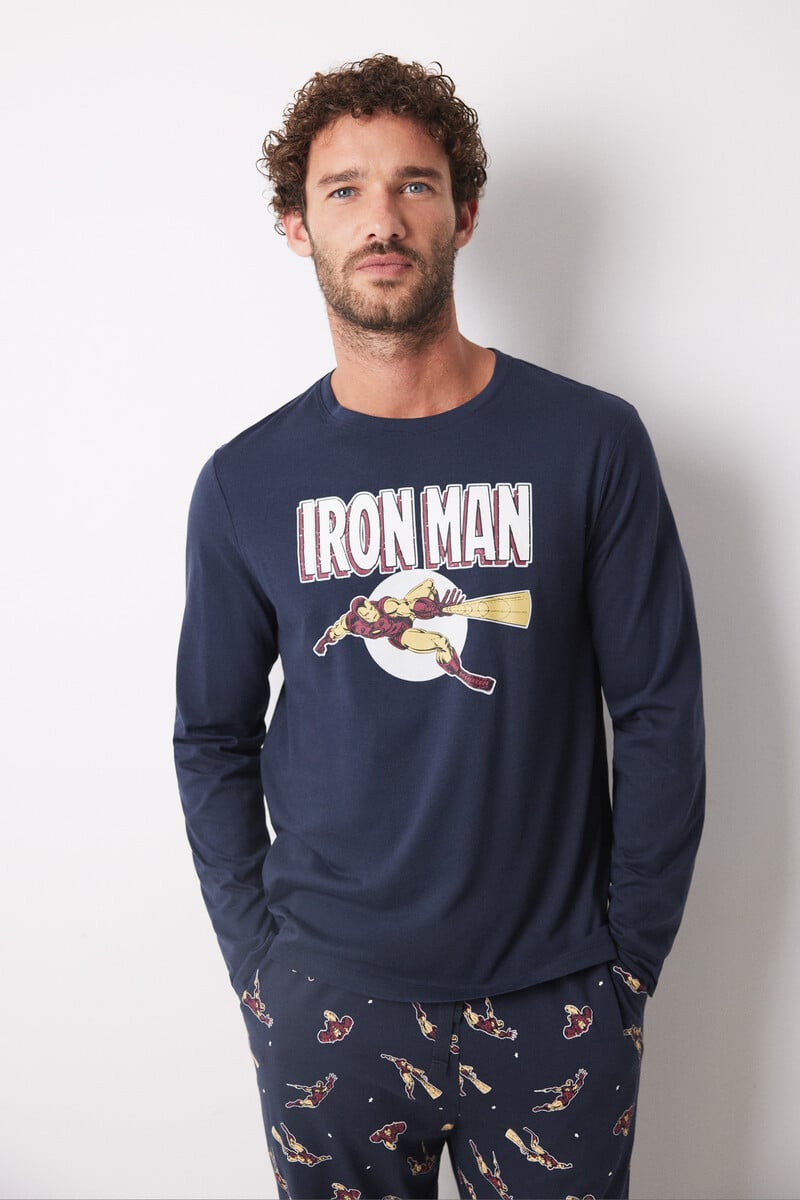 Cortefiel Pijama largo hombre 100% algodón "Iron Man"